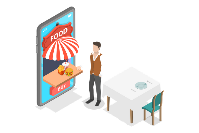 Restaurant App  Illustration