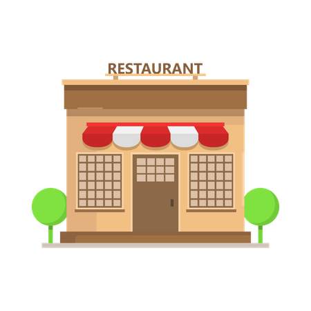 Restaurant Building  Illustration