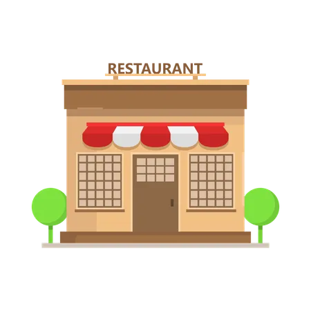 Restaurant Building  Illustration