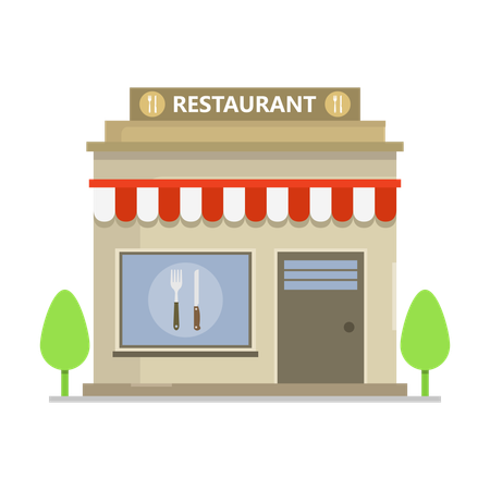 Restaurant Building  Illustration