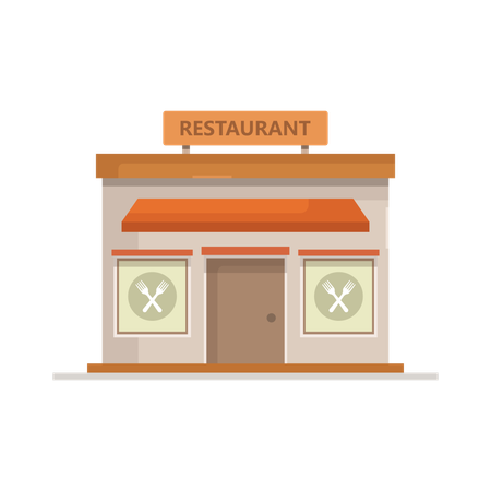 Restaurant Building  Illustration