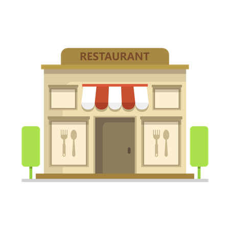 Restaurant Building  Illustration