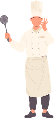 Restaurant chef in uniform Illustration