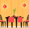 illustration for restaurant table