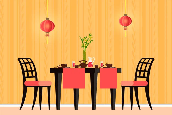 Restaurant dining table  Illustration