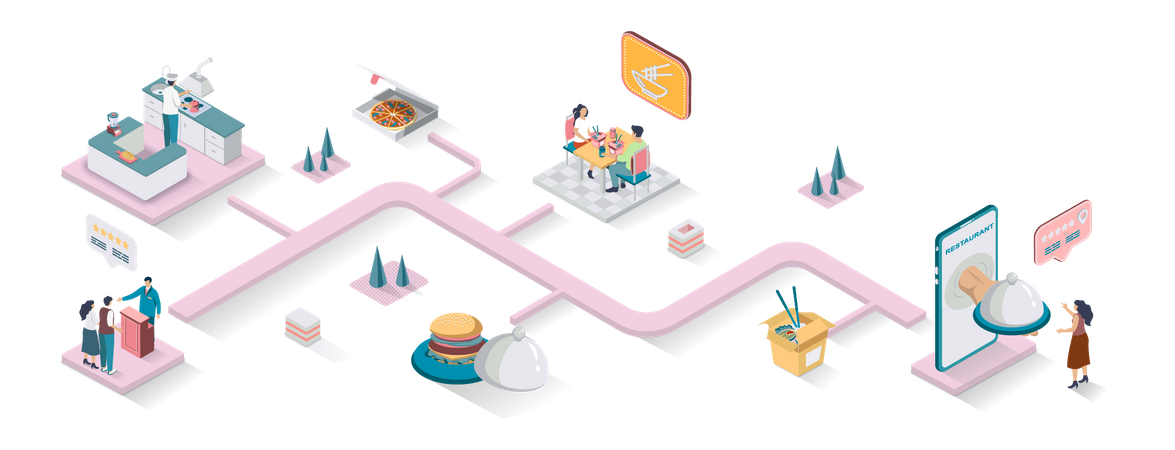 Restaurant Service  Illustration