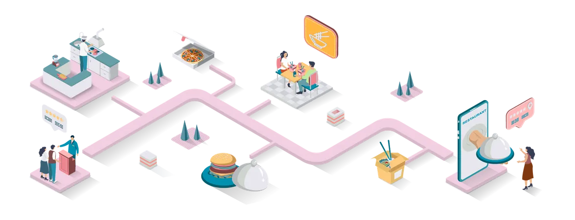 Restaurant Service  Illustration