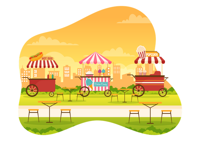 Restaurant Vehicle  Illustration