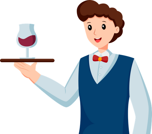 Restaurant Waiter  Illustration