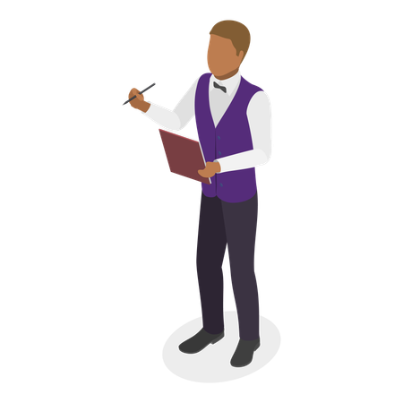 Restaurant Waiter taking order  Illustration