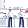 restaurant work process illustration