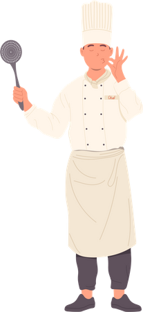 Chef de restaurante en uniforme  Ilustración