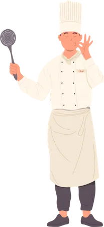 Chef de restaurante en uniforme  Ilustración