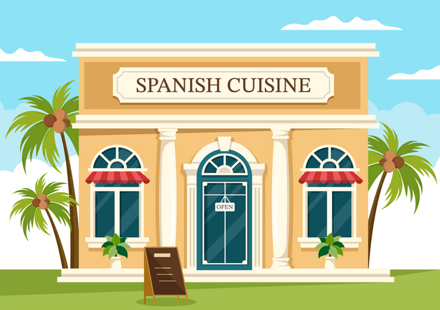 Restaurante espanhol  Ilustração