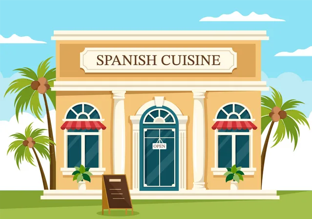 Restaurante espanhol  Ilustração