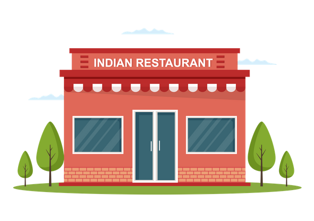 Restaurante indiano  Ilustração