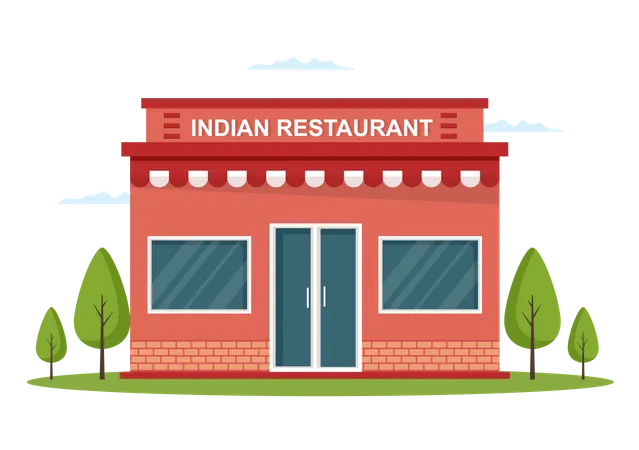 Restaurante indiano  Ilustração