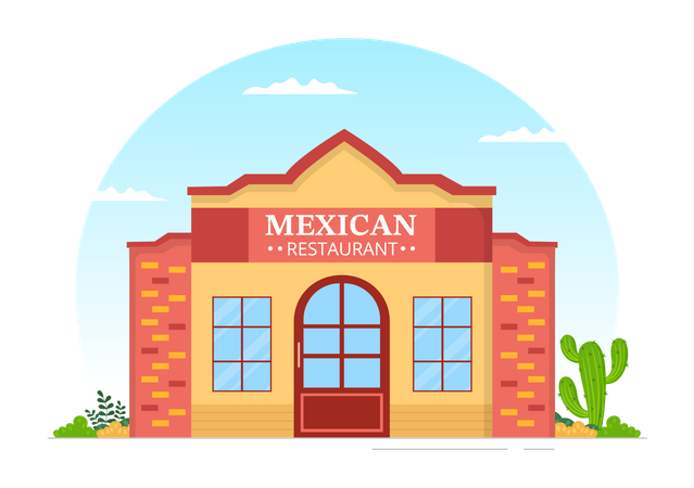 Restaurante mexicano  Ilustração