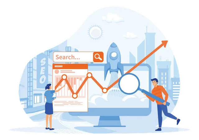 Résultat de l'optimisation des moteurs de recherche SEO  Illustration