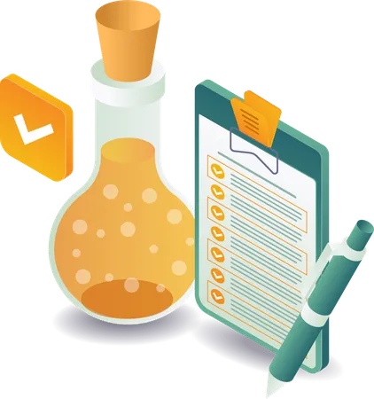 Results of school laboratory experiment analysis  Illustration