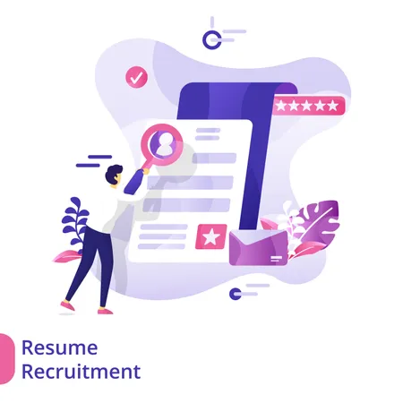 Landing Page Resume Recruitment Illustration Concept Can Use For Landing Pages Templates UI Web Mobile App Poster Banner Flyer Illustration