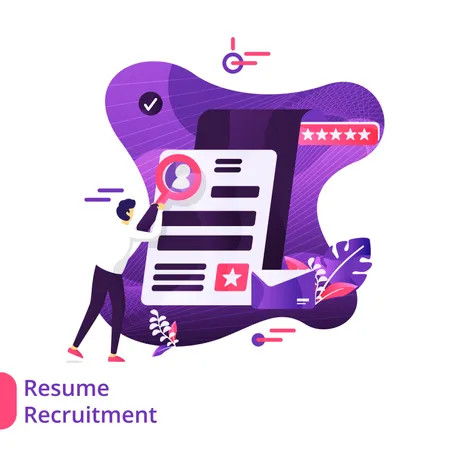 Resume Recruitment Modern Illustration The Concept Of Head Hunting Can Be Used For Landing Pages Web UI Banners Templates Backgrounds Flayer Onboarding Mobile App Posters Vector Illustration
