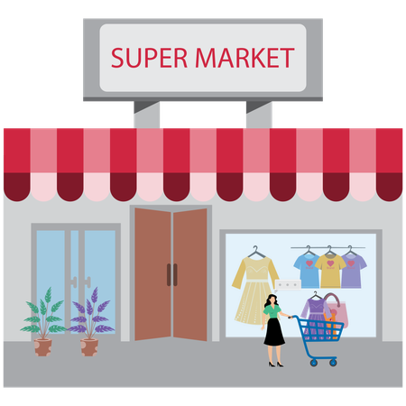 Retail and Supermarket  Illustration