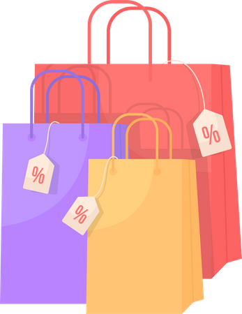 Retail bags with discount  Illustration