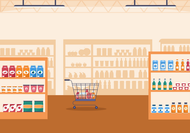 Retail grocery shop  Illustration