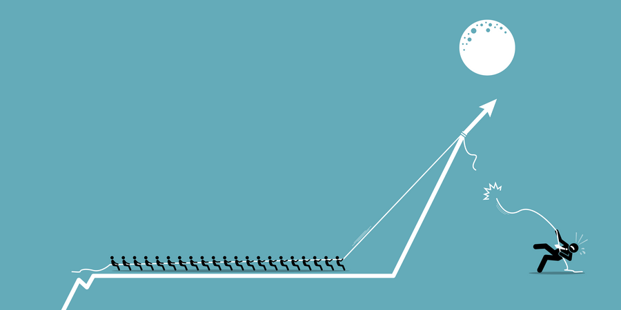 Retail investors win against institutional hedge fund investor in stock market  Illustration
