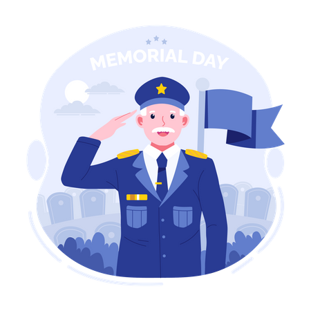 Retired army personnel celebrate memorial day  Illustration