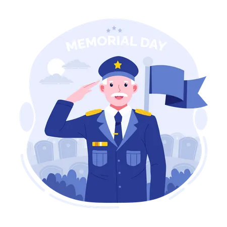 Retired army personnel celebrate memorial day  Illustration