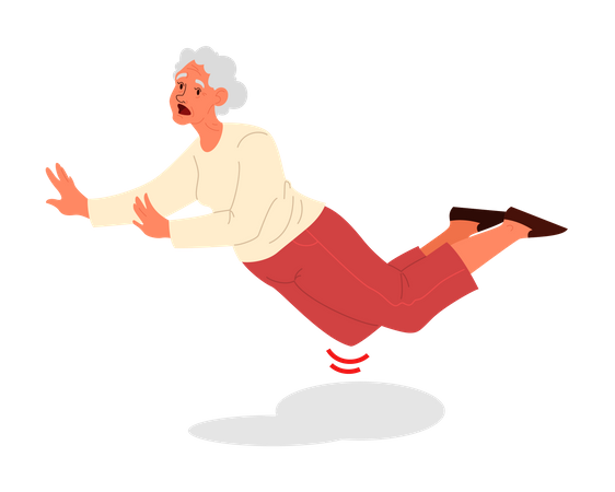 Retired women faling down  Illustration