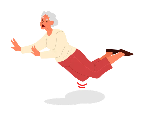 Retired women faling down  Illustration