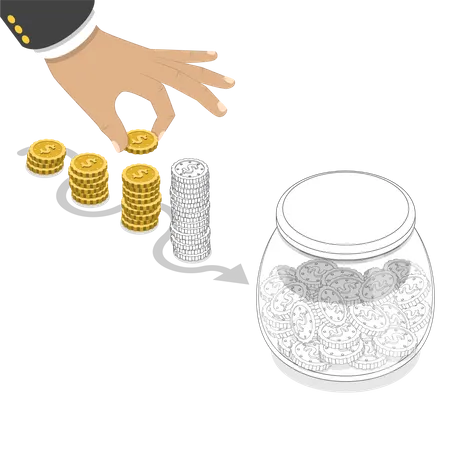 Retirement Fund and Saving Money Plan  Illustration