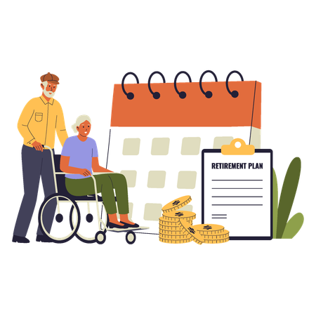 Retirement Plan and Healthcare Planning  Illustration