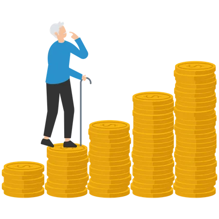 Retirement saving or investment pension fund  Illustration
