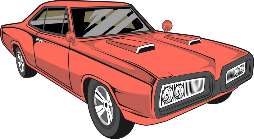 Retro Car Vector Illustration Illustration