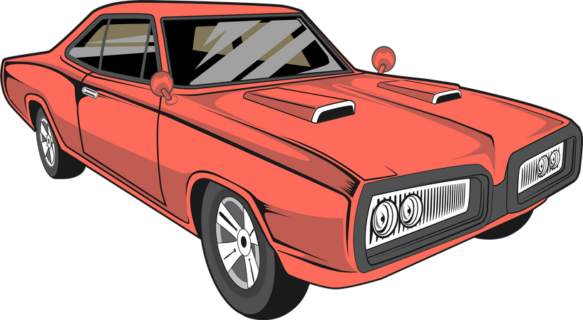 Retro Car  Illustration