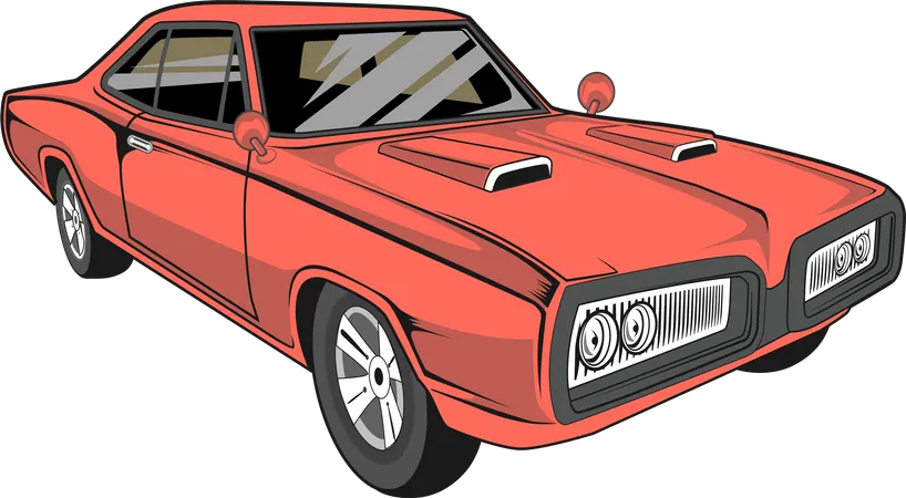 Retro Car  Illustration