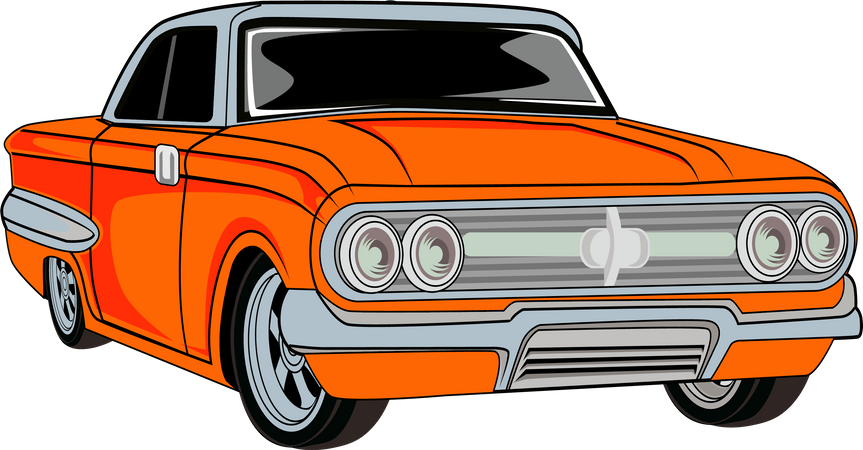 Retro Car  Illustration