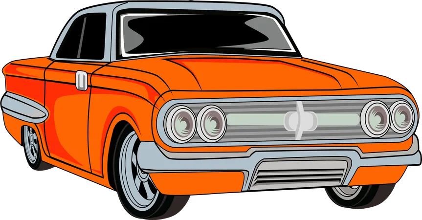 Retro Car  Illustration