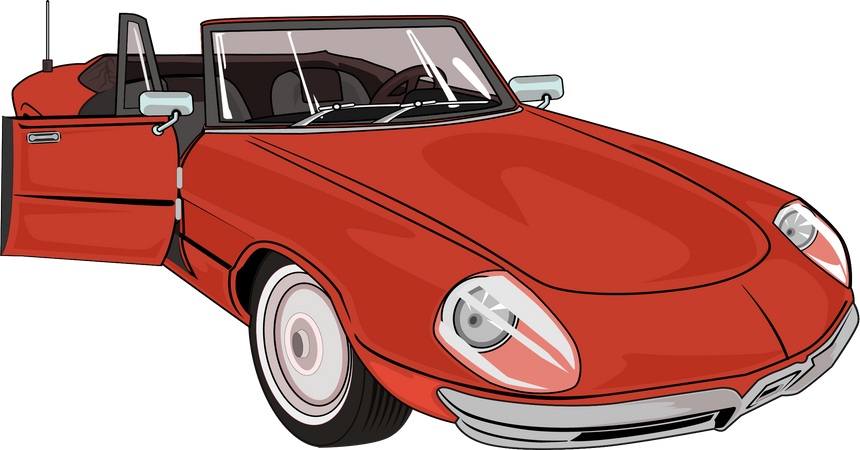 Retro Car  Illustration