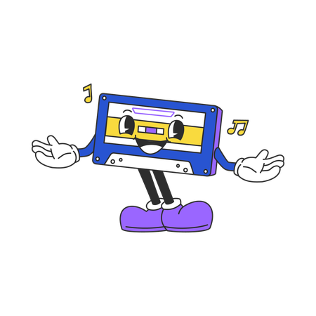 Retro Cassette Tape  Illustration