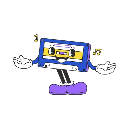 Retro Cassette Tape  Illustration