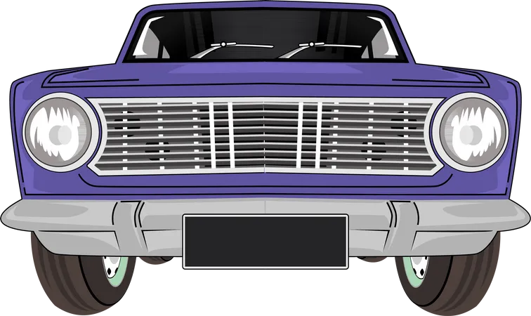 Retro Classic Car Vector Illustration Illustration