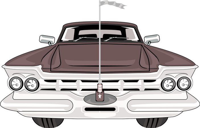 Retro Classic Car  Illustration