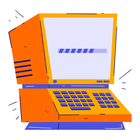 Retro Computer  Illustration