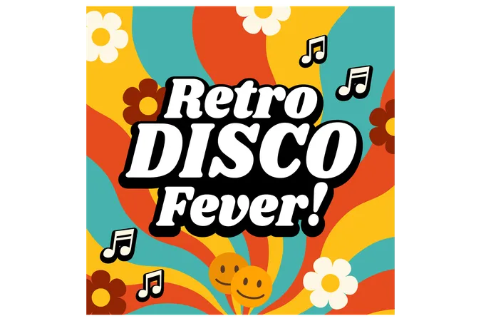 Febre da discoteca retrô  Ilustração