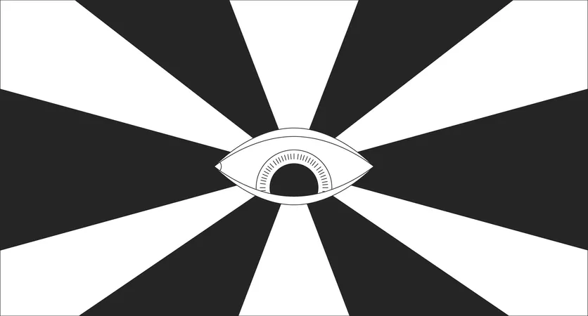 Retro groovy seeing eye  Illustration